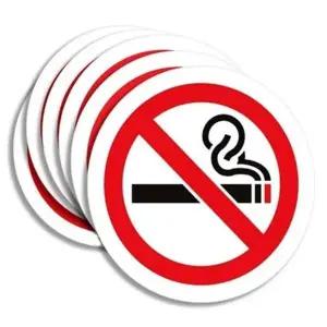 [알티피아]bns 금연 구역 흡연 금지 원형 PVC 방수 스티커 4P