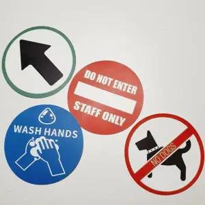 [알티피아]bns 7cm 원형 PVC 방수 안내 시그널 스티커