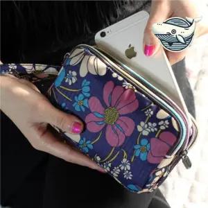 3중 수납 핸드 폰 사각 파우치 미니 스트랩 휴대폰파우치 예쁜파우치 손잡이파우치