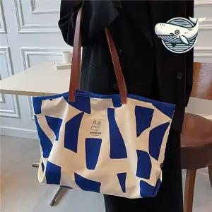 대학생 직장인 멀티 캐주얼 빅 숄더백 블루 보부상가방 여성숄더백 천가방 20대여자가방