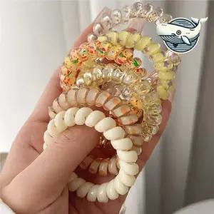 컬러풀 스프링 헤어끈 6개 앙증맞은 스타일링 똥머리 머리고무줄 당고머리 스프링머리끈