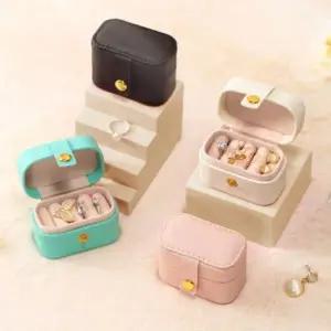 4색 1개 여행 미니 귀걸이 반지 피어싱 수납함 보석함 컴팩트보석함 여행용보석함