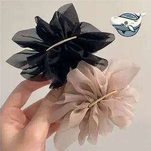 여성용 우아한 자동 머리핀 헤어 장식 블랙 웨딩헤어핀 웨딩헤어장식 웨딩머리장식