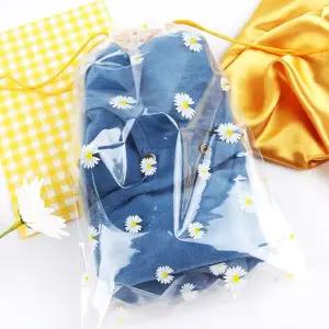 복조리형 투명 파우치 여행용파우치 플라워 20x30 비닐파우치 끈파우치 세면백 여행파우치