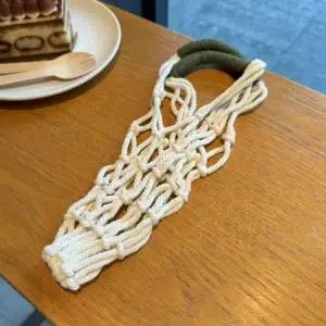 투톤 컬러 텀블러 컵 스트랩 파우치 네트 망 가방 손잡이망