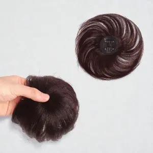 (레드브라운) 자연스런 인모 탑커버 부분 정수리가발 인모가발