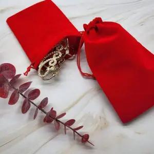 수납 파우치 레드 벨벳 휴대용 복주머니 쥬얼리