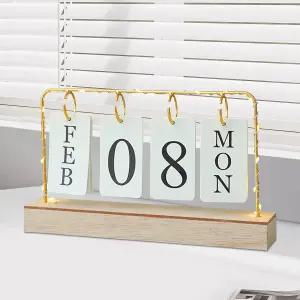 AusF 플립 나무 영구 캘린더 메탈 데스크 데 월간 플래너 스탠딩 오 홈 데코