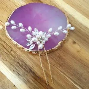 진주장식 큐빅 셀프웨딩 헤어핀 포인트 뒤꽂이핀 한복뒤꽂이 웨딩 머리장식 고정