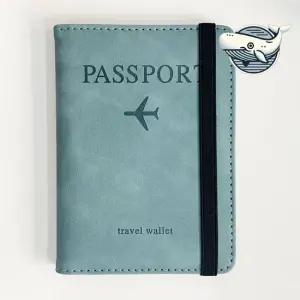 여행용 여권 카드 지갑 보관파우치 가죽 블루 여행용지갑 여행지갑 여권파우치 여권커버