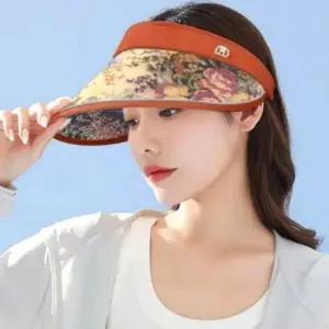 휴대용 접이식 여성 자외선차단 썬캡 린넨 모자