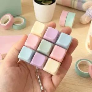 포켓 큐브 딸깍이 키링 12 파레트 키캡 키링 클릭커 키홀더 열쇠고리 가방고리