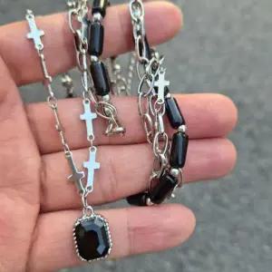 [셀러에이드]오건라이프 십자가 체인 두줄 목걸이 더블 팬던트 종교용품