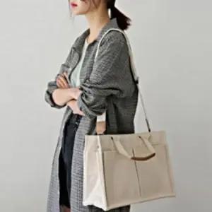 빅 데일리 캔버스 토트백 전면 크로스백 투포켓