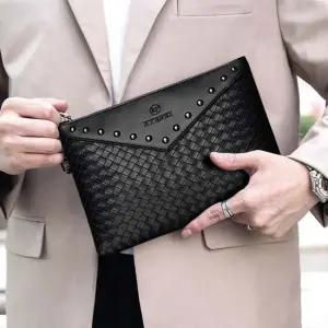 남성 직장인백 모임룩 세미정장 슬림 패턴 클러치백