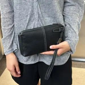 남성 파우치백 손목 스트랩 클러치백 가죽 지갑형 비즈니스 가방
