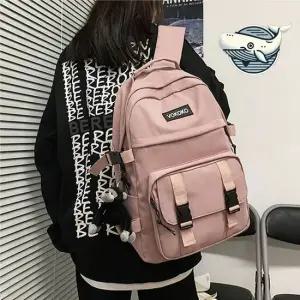 여대생 핑크 백팩 데일리 캐주얼 여행 가방 여성백팩 여자백팩 대학생백팩