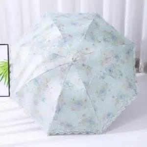 여름양산 8살양우산 초경량 태양을 여름 UV암막 법 필수품 레이스 크기에 피하는 원픽 UV차단우산 휴대폰