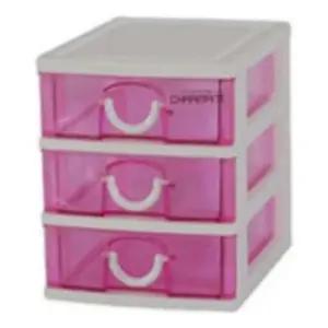 해피 서랍장3단(핑크) 미니서랍장 팬시정리함 미니서랍함 팬시보관함 책상서랍장 책상서랍함