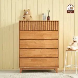 에블리 고무나무 원목 5단 안방 수납장 와이드 옷 서랍장
