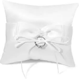 결혼식 파티 기념일을 위한 노게키 링 베어러 베개 리본 보크노트가 달린 진주 웨딩