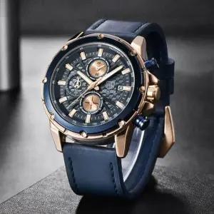 고급 소가죽 크로노그래프 남자 손목시계 BP9064WC-골드