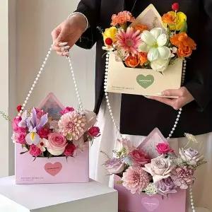 10개/세트 DIY 우아한 봉투 꽃 선물 상자 신선한 포장 발렌타인데이 및 결혼