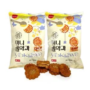 삼립 미니꿀약과 (500g)중사이즈 x 2봉  간식 과자 빵 밤만쥬 쿠키 강정