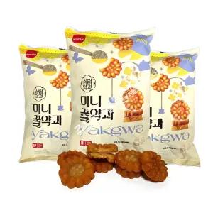 삼립 미니꿀약과 (500g)중사이즈 x 3봉  간식 과자 빵 밤만쥬 쿠키 강정