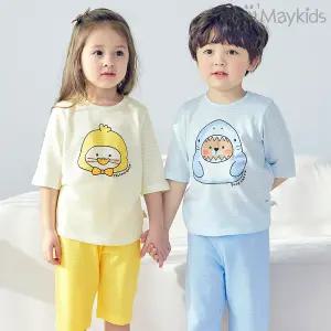 여름 5부 7부 아동내의 유아내복 반팔 키즈 아기 초등 주니어 실내복