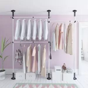 고정식 튼튼한행거 헹거 3단 38mm (블랙앤화이트)