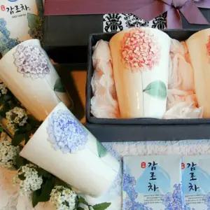 오리엔탈무드 수국차와 수국 머그컵 2개세트