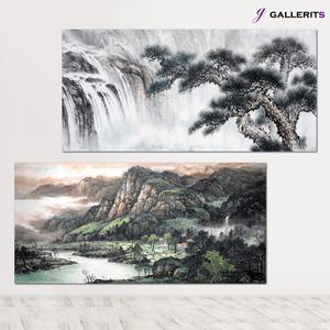 [갤러리츠] 풍수인테리어 전통 산그림 수묵화 소나무 그림 액자 가게오픈 개업 선물