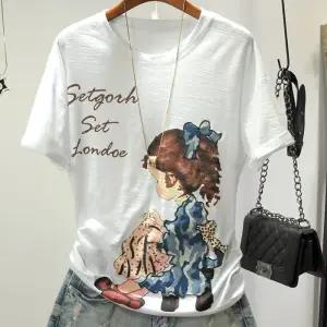 시원한 여름 여성 ILLUSTRATION 냉장고 반팔 박시티 데일리 티셔츠 9종