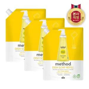 메소드 주방세제 리필 1L 레몬민트 x 3개