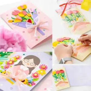 [오피스스쿨] 민화샵 어버이날 종이카드 만들기 3종 택1 카네이션 / 튤립 / 부모님 diy 어버이날 감사카드