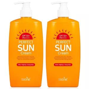 [터치미] 퍼펙트 자외선 차단 초대용량 선크림 500mlX2개  SPF50+PA++++/ 3중 기능성 골프장