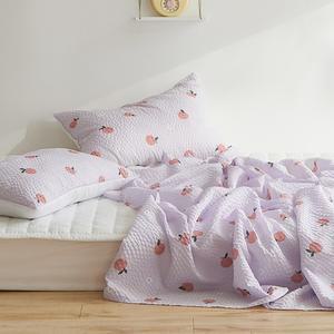 아르페지오베이직 피치미 퍼플 시어서커 여름 홑이불, SS, 150X205