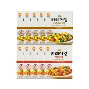 청정원 카레여왕 간편식 마늘양파, 160g, 5개 + 치킨, 160g, 5개