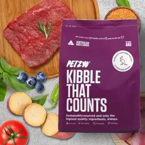 [1kg무료선물] 청정호주 강아지사료 4kg 캥거루&스위트포테이토 펫죠 키블댓카운트