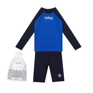 키즈 주니어 남아 래쉬가드세트 긴팔래쉬가드+수영복반바지 가방 세트 어린이 실내수영복 생존수영 방수파우치
