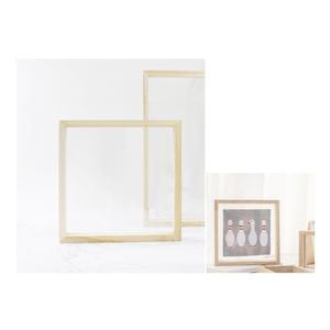 20x20cm 나무 아크릴 투명 액자 아크릴판 2개입 압화 프레임 기념일 선물 포토테이블
