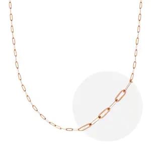 18K 미니 클립 체인 목걸이 줄 핑크 골드 1.4mm