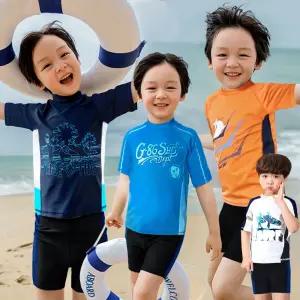 아동 수영복 레쉬가드 티+수영팬츠 세트 5부 워터레깅스 선택 유아동 실내 남아 래쉬가드