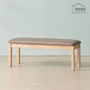 누크 고무나무 원목 낮은 2인 방석 벤치 2인용 식탁 의자_무료배송