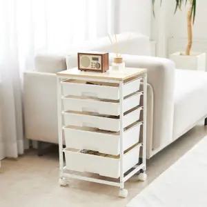 [모빌리아]다용도 서랍수납장 책상 이동식 미니 5단 낮은수납장 MB3030974