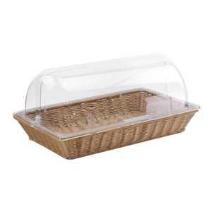 라탄 디저트 바구니 휴대용 빵 과일 트레이 투명 커버 뚜껑 바스켓 접시 베이글 브레드 시식