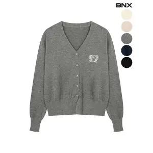 [하프클럽/]여성 베이직 단추 포인트 브이넥 가디건