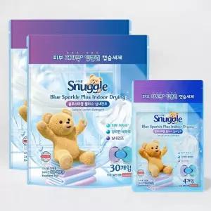 스너글 초고농축 캡슐 세탁세제 블루스파클 플러스 실내건조 60개입 + 4개입