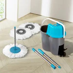 극세사마포걸레 업소용 사무실 거실 통돌이 극세사 회전 대걸레 밀대 봉걸레 물걸레 바닥 청소